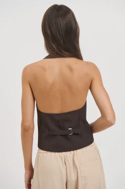 Aimee Waistcoat Coffee