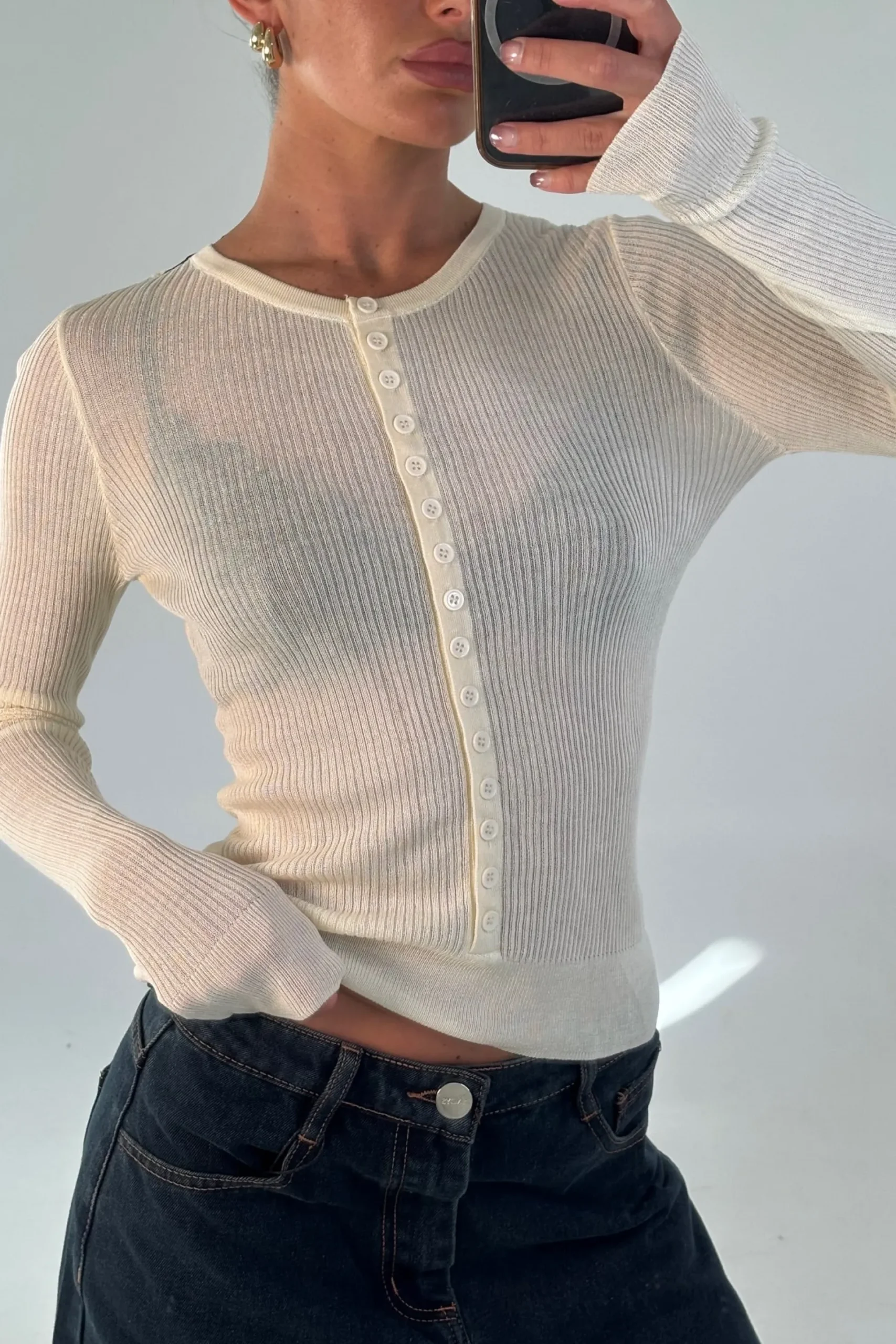 Analisa Sheer Top Beige