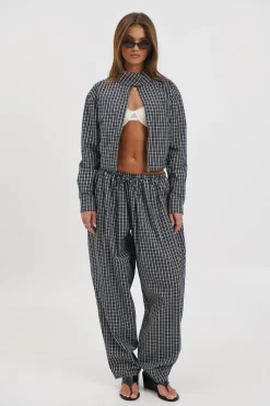 Aura Jacket Navy Lemon Plaid