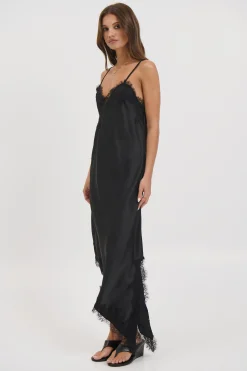 Blair Lace Midi Dress Black
