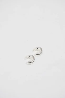 Bold Macaroni Loop Earring Silver