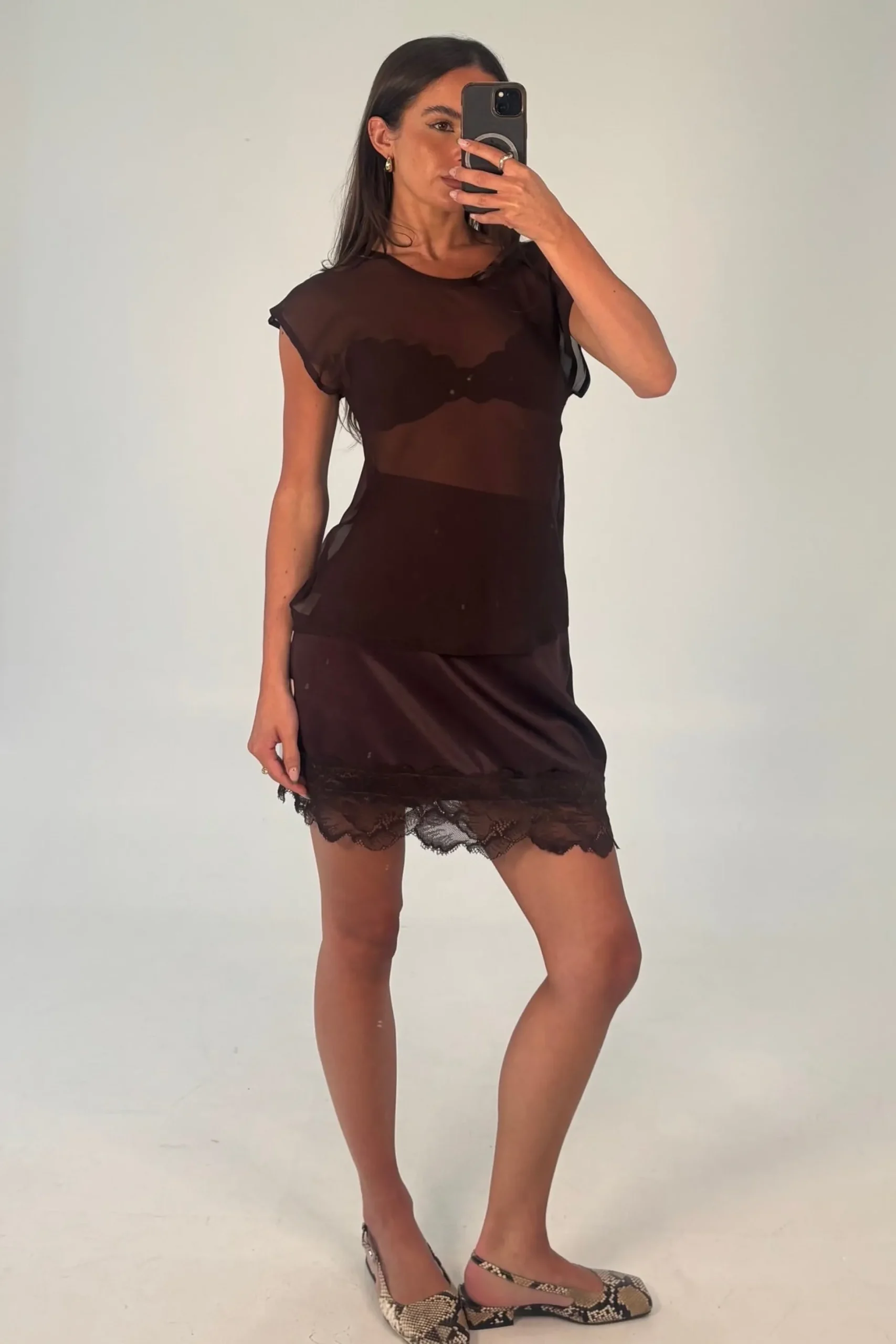 Camille Mini Skirt Chocolate