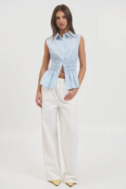 Charlotte Sleeveless Shirt Blue