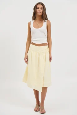 Chase Midi Skirt Lemon