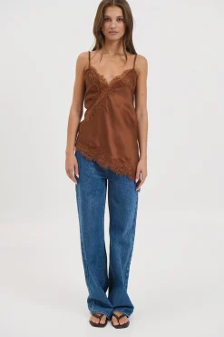 Chrishell Lace Cami Chocolate