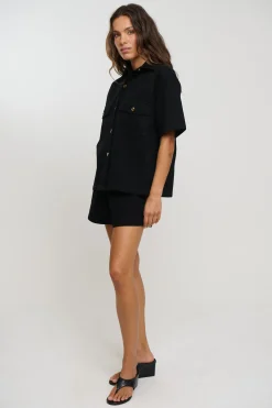 Delaney Denim Set Black