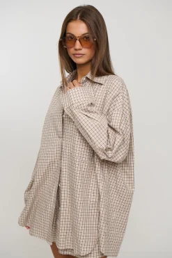 Emina Check Shirt Beige