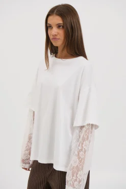 Francesca Lace Tee White
