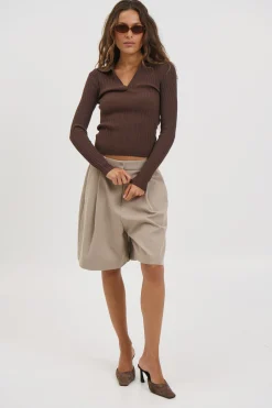 Giulia Long Sleeve Chocolate