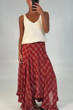 Iggy Midi Skirt Red