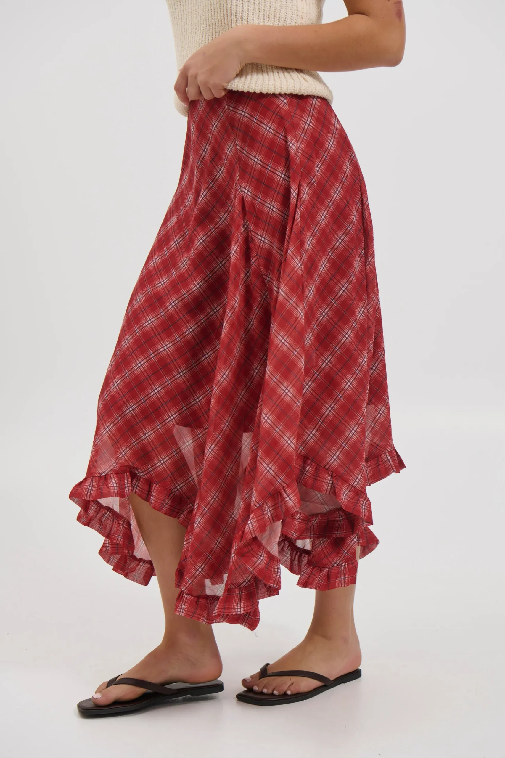Iggy Midi Skirt Red