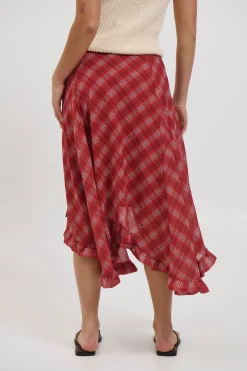 Iggy Midi Skirt Red