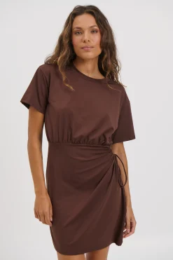 Indra Mini Dress Chocolate