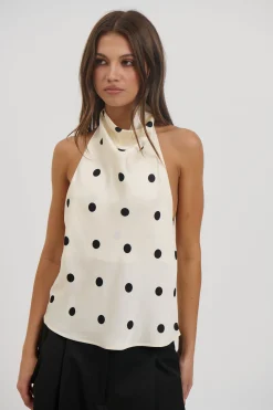 Ivy Halter Top Cream