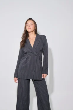 Kassandra Pinstripe Set Grey
