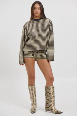 Kourt Bloomers Beige Stripe