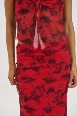 Lani Maxi Skirt Red