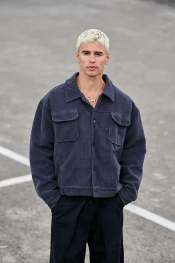 Levi Soft Cord Jacket Dark Grey