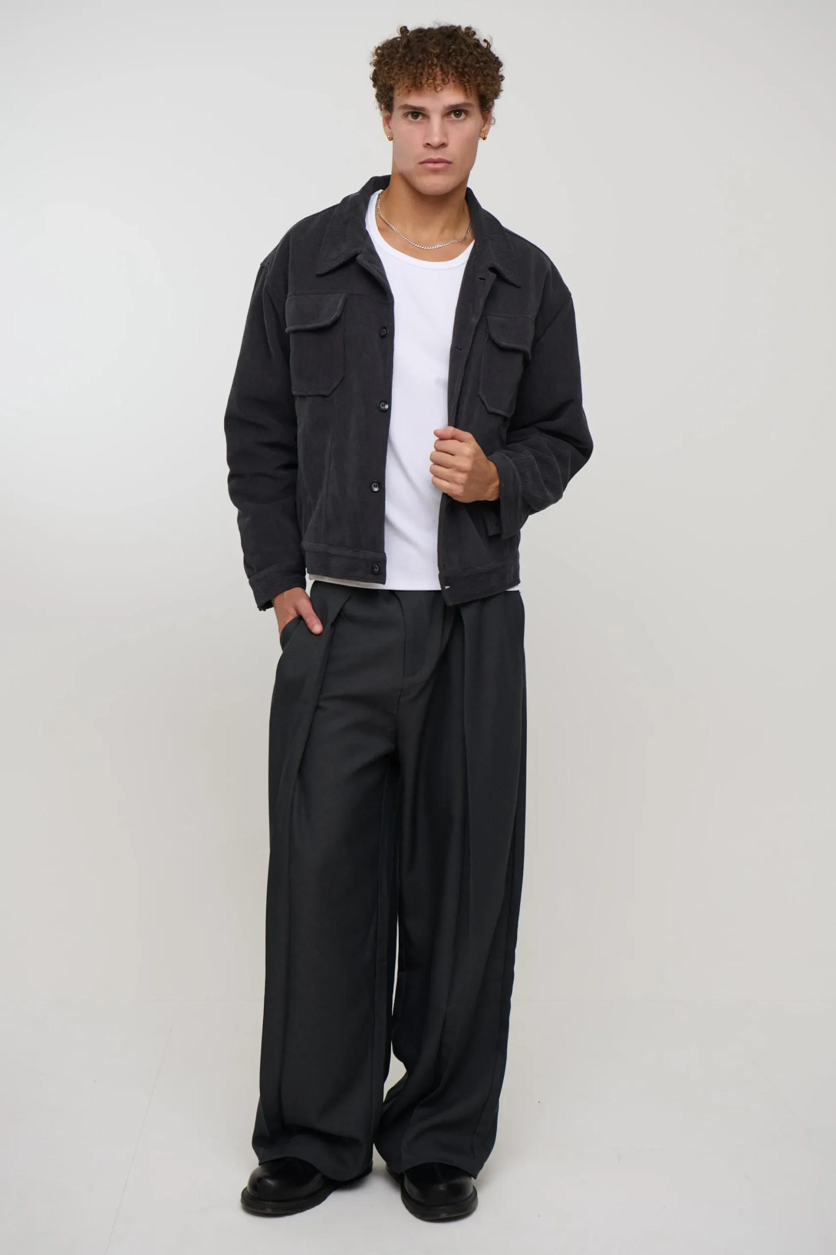 Levi Soft Cord Jacket Dark Grey