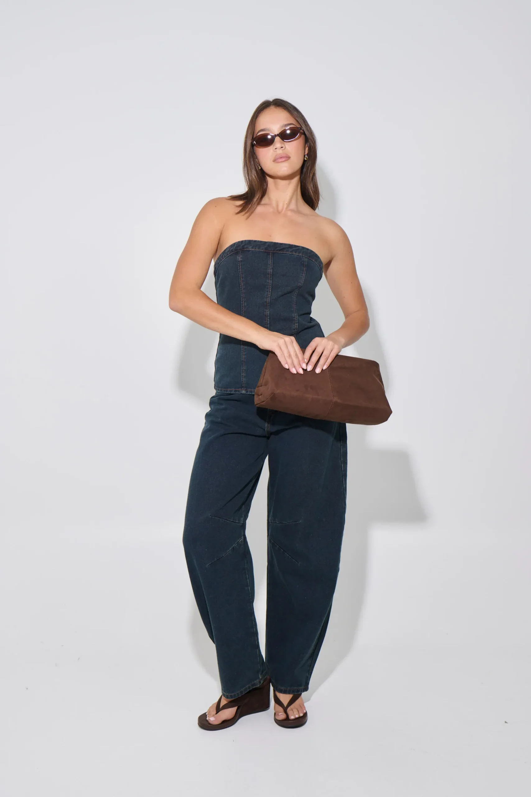 Lex Denim Corset Top Indigo