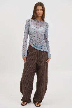 Lina Sheer Top Blue