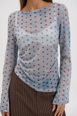 Lina Sheer Top Blue