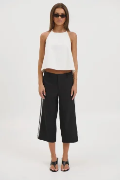 Lyra Denim Halter White