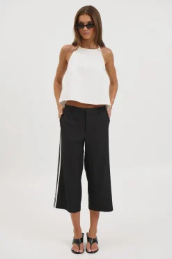 Lyra Denim Halter White