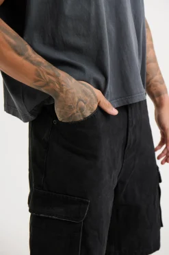 Neil Cargo Denim Short Black