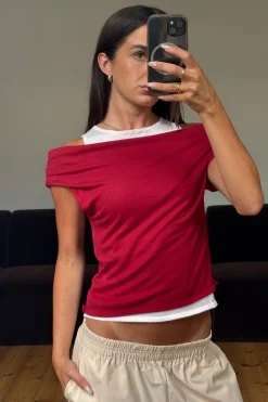 Nylah Knit Top Red