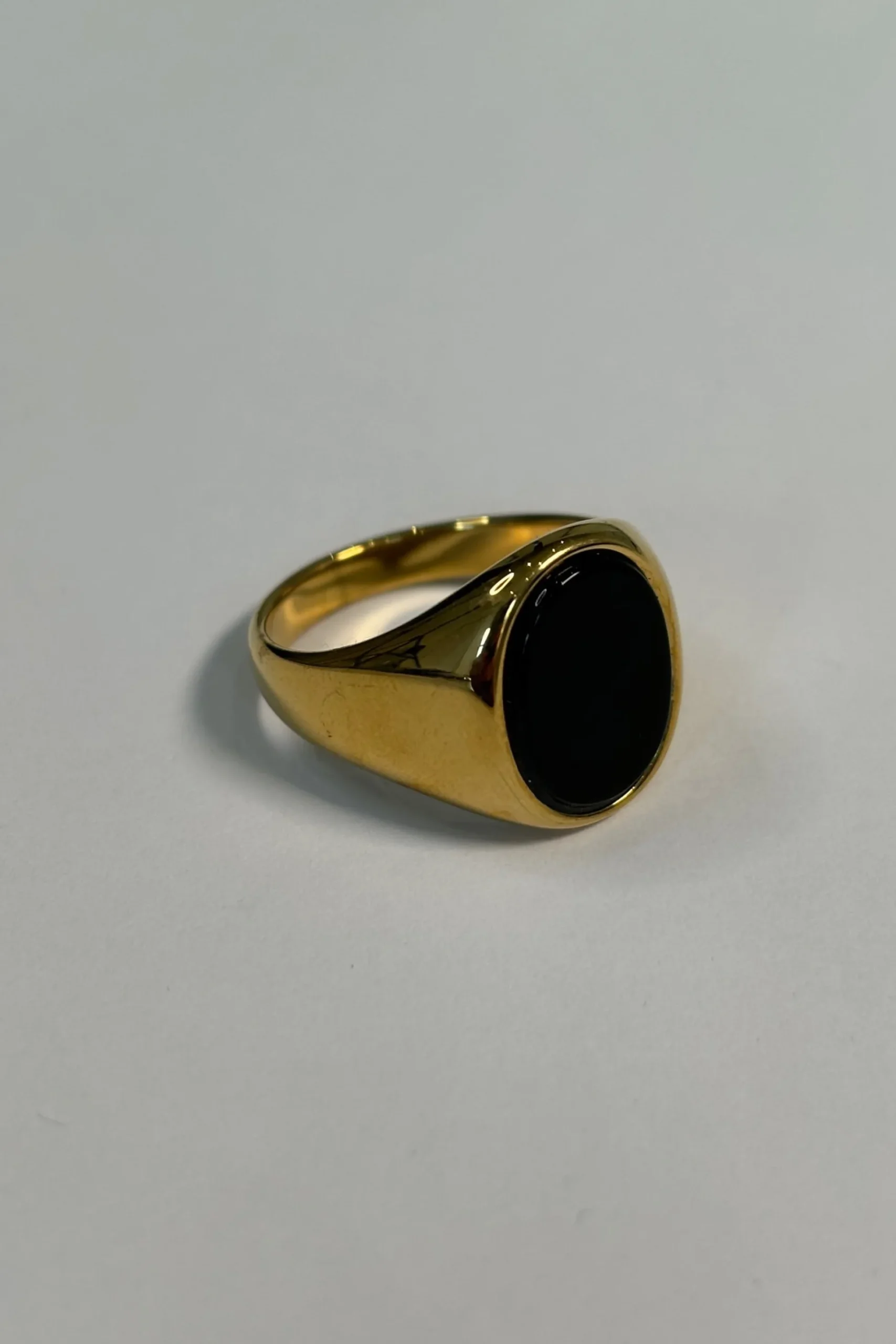 Premium NTH Stone Ring 18K Gold Plated Black