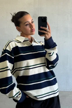 Preppy Jersey Midnight Stripe