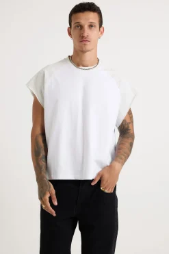 Raglan Crop Box Tank Heather Grey