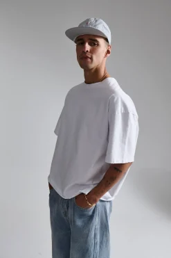 Raw Crop Distress Tee White
