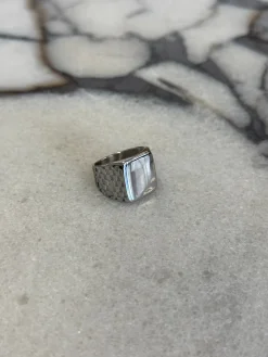 Rectangle Signet Ring Silver