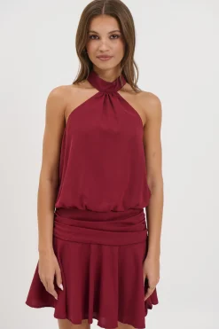 Renae Mini Dress Wine