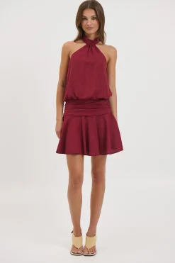 Renae Mini Dress Wine