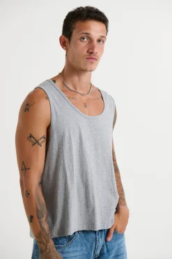 Richie Loose Crop Tank Grey