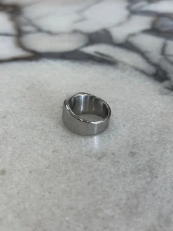 Stone Signet Ring Black/Silver