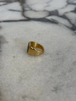 Stone Signet Ring Gold