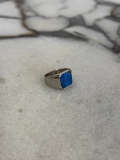 Stone Signet Ring Silver