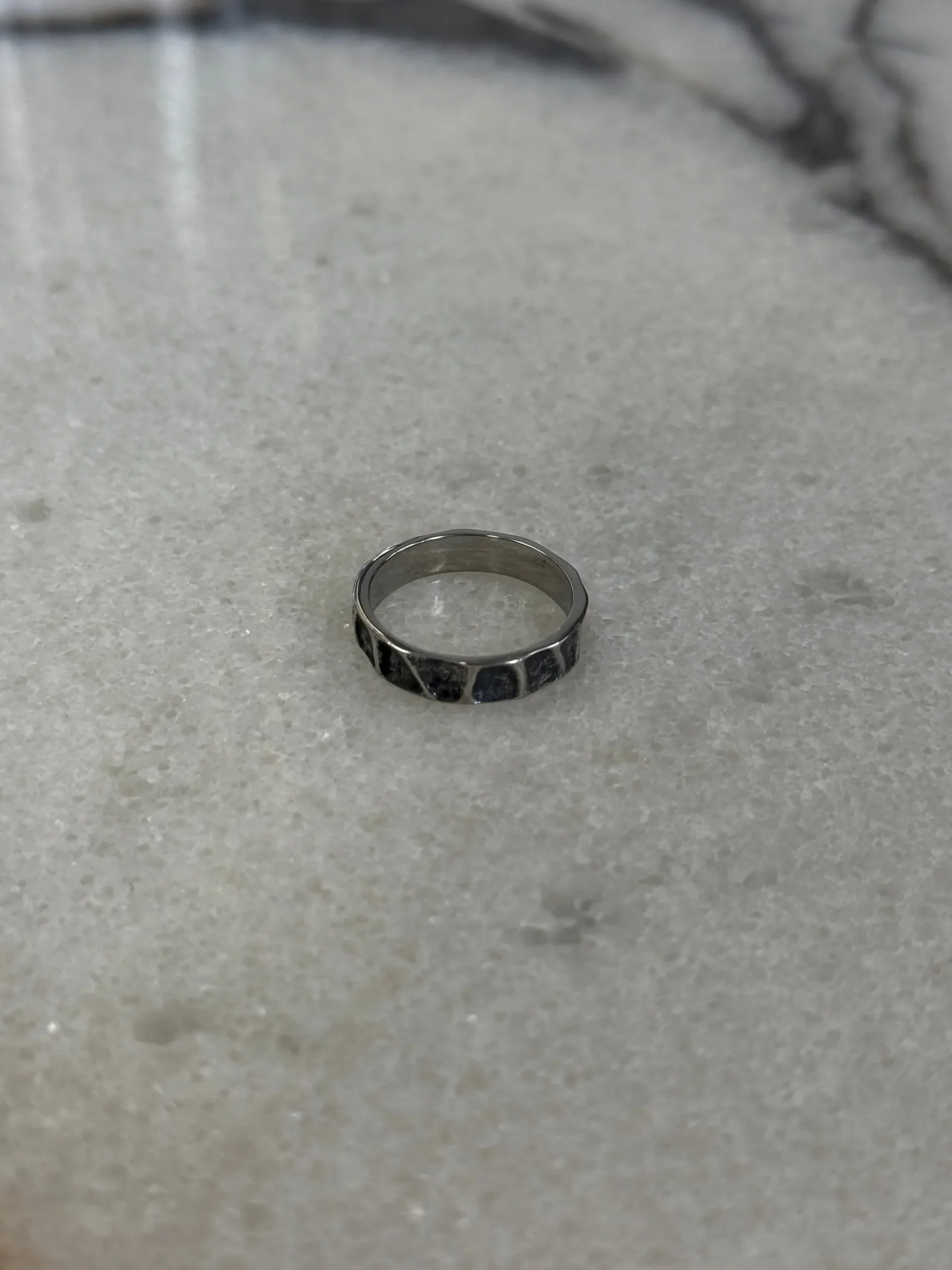 Texture Ring Antique Silver