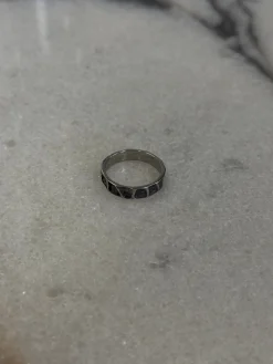 Texture Ring Antique Silver