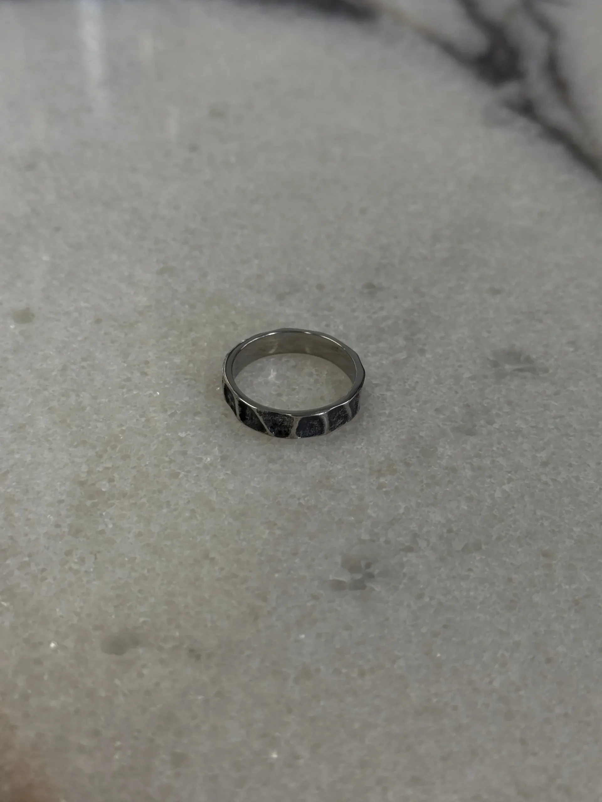 Texture Ring Antique Silver