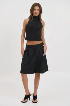 Thea Denim Turtleneck Backstage Black