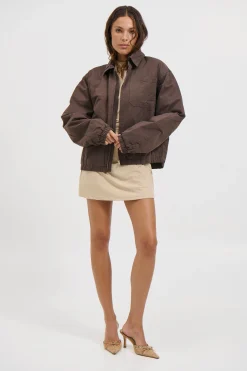 Unisex Charlie Soft Cotton Bomber Choc