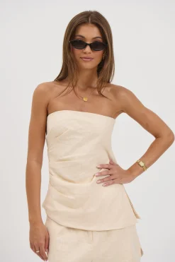 Veena Strapless Top Cream