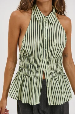Vine Sleeveless Shirt Matcha