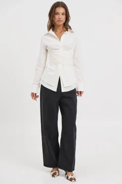 Vixon Wrap Shirt White