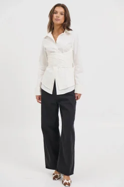 Vixon Wrap Shirt White